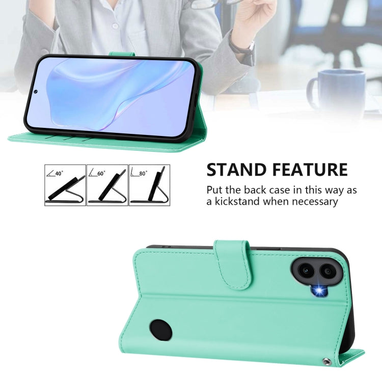 For Nothing CMF Phone 1 Skin Feel Solid Color Leather Phone Case with Lanyard(Mint Green) - Nothing Cases by buy2fix | Online Shopping UK | buy2fix