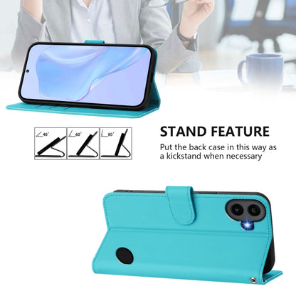 For Nothing CMF Phone 1 Skin Feel Solid Color Leather Phone Case with Lanyard(Lake Blue) - Nothing Cases by buy2fix | Online Shopping UK | buy2fix