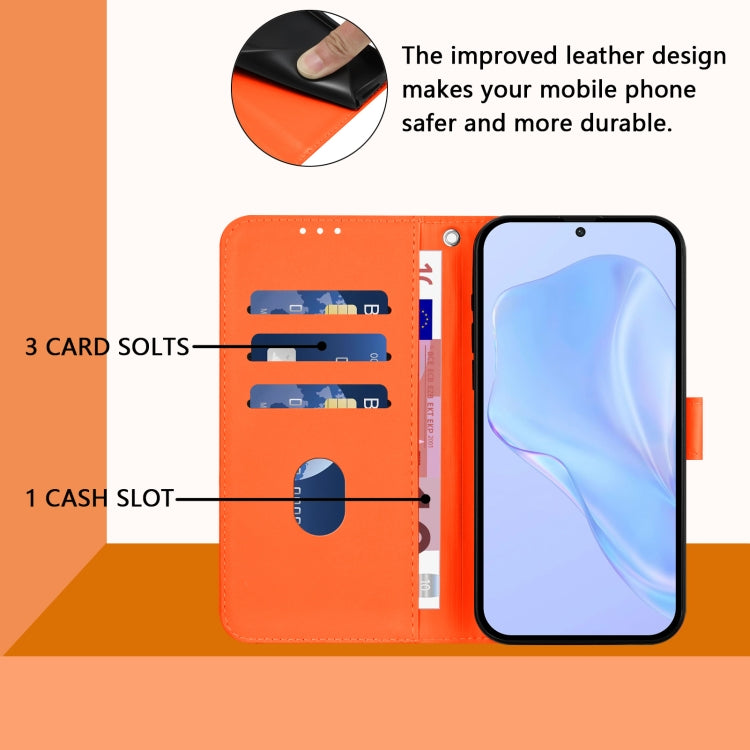 For Sony Xperia 1 VI 2024 Skin Feel Solid Color Leather Phone Case with Lanyard(Orange) - Sony Cases by buy2fix | Online Shopping UK | buy2fix