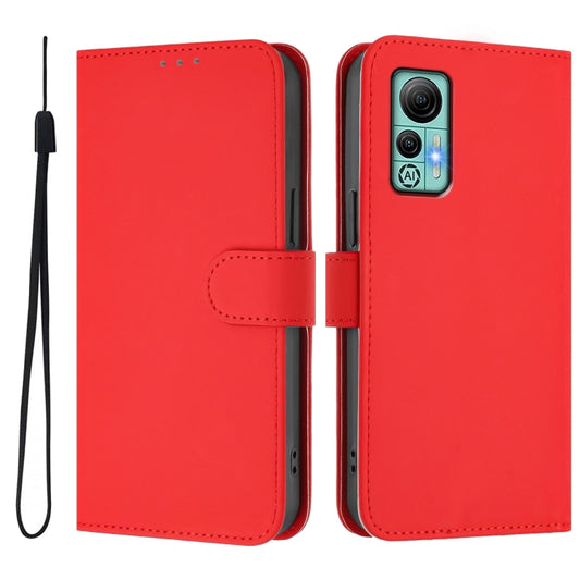 For Ulefone Note 14 Skin Feel Solid Color Leather Phone Case with Lanyard(Red) by buy2fix