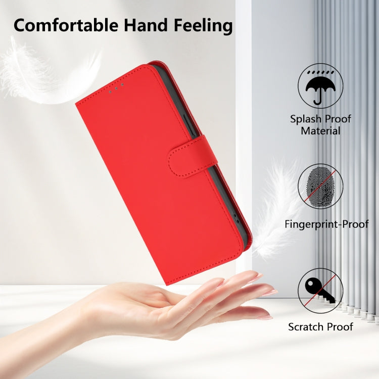 For Ulefone Note 14 Skin Feel Solid Color Leather Phone Case with Lanyard(Red) by buy2fix