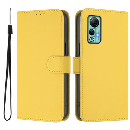 For Ulefone Note 14 Skin Feel Solid Color Leather Phone Case with Lanyard(Lemon Yellow) by buy2fix