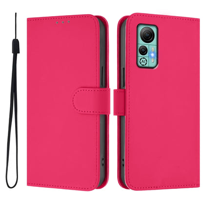 For Ulefone Note 14 Skin Feel Solid Color Leather Phone Case with Lanyard(Rose Red) by buy2fix