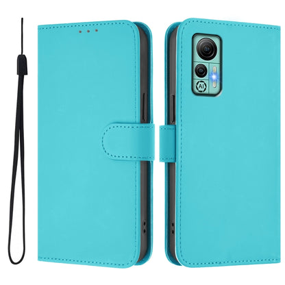 For Ulefone Note 14 Skin Feel Solid Color Leather Phone Case with Lanyard(Lake Blue) by buy2fix