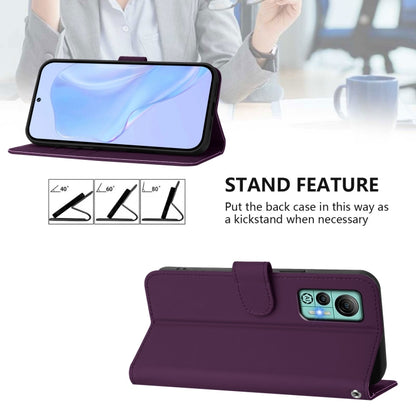 For Ulefone Note 14 Skin Feel Solid Color Leather Phone Case with Lanyard(Violet) by buy2fix