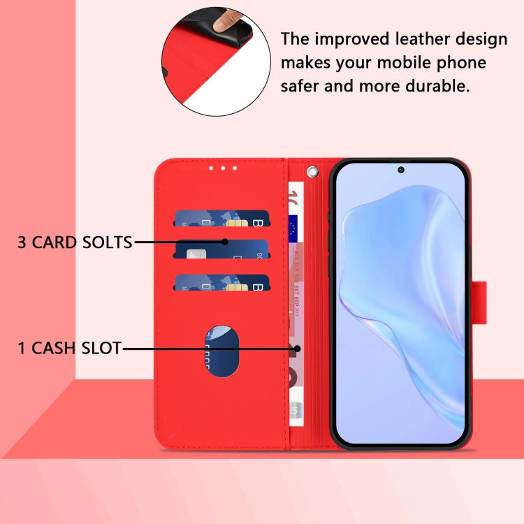 For Ulefone Note 17 Pro Skin Feel Solid Color Leather Phone Case with Lanyard(Red) by buy2fix