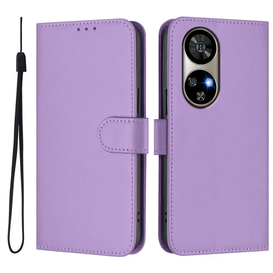 For Ulefone Note 17 Pro Skin Feel Solid Color Leather Phone Case with Lanyard(Lavender Purple) by buy2fix