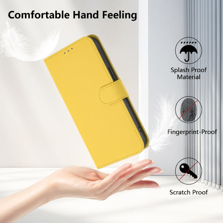 For Ulefone Note 17 Pro Skin Feel Solid Color Leather Phone Case with Lanyard(Lemon Yellow) by buy2fix