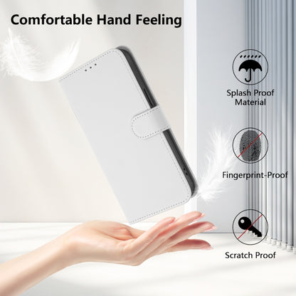 For Ulefone Note 17 Pro Skin Feel Solid Color Leather Phone Case with Lanyard(White) by buy2fix