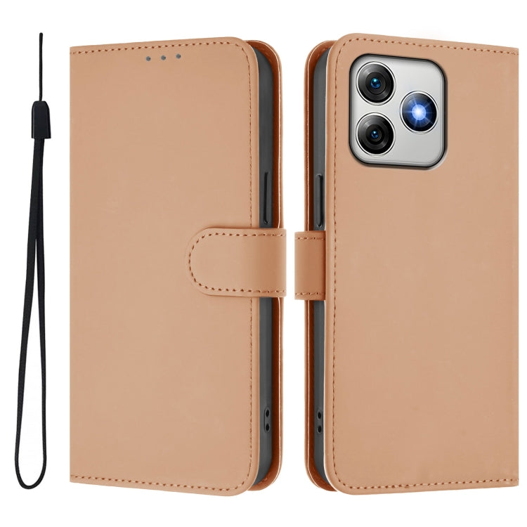 For Ulefone Note 18 Ultra Skin Feel Solid Color Leather Phone Case with Lanyard(Nude) by buy2fix