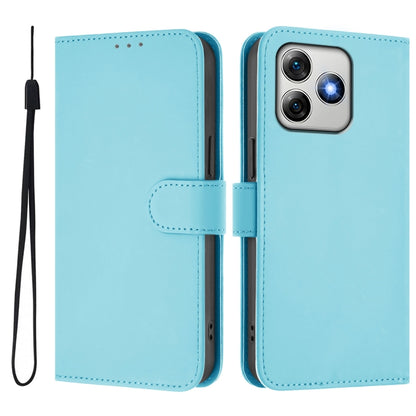 For Ulefone Note 18 Ultra Skin Feel Solid Color Leather Phone Case with Lanyard(Sky Blue) by buy2fix