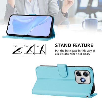 For Ulefone Note 18 Ultra Skin Feel Solid Color Leather Phone Case with Lanyard(Sky Blue) by buy2fix