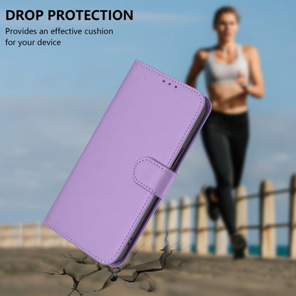 For iPhone 16 Pro Skin Feel Solid Color Leather Phone Case with Lanyard(Lavender Purple) - iPhone 16 Pro Cases by buy2fix | Online Shopping UK | buy2fix