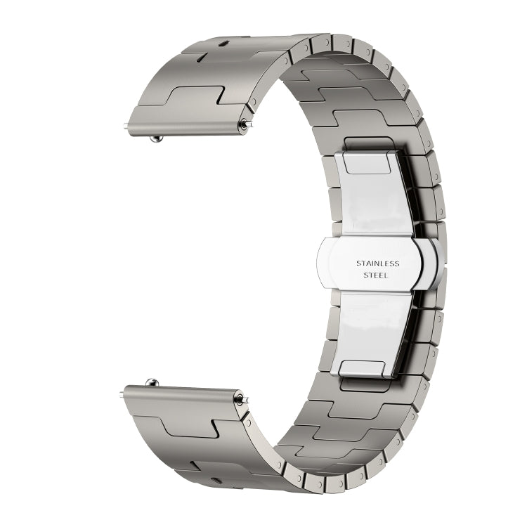 For Huawei GT4 46mm / GT5 46mm / GT5 Pro 22mm H-shaped Butterfly Buckle Stainless Steel Watch Band(Titanium Color) - 22mm Bands by buy2fix | Online Shopping UK | buy2fix