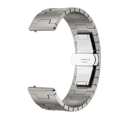 For Huawei GT4 46mm / GT5 46mm / GT5 Pro 22mm H-shaped Butterfly Buckle Stainless Steel Watch Band(Titanium Color) - 22mm Bands by buy2fix | Online Shopping UK | buy2fix