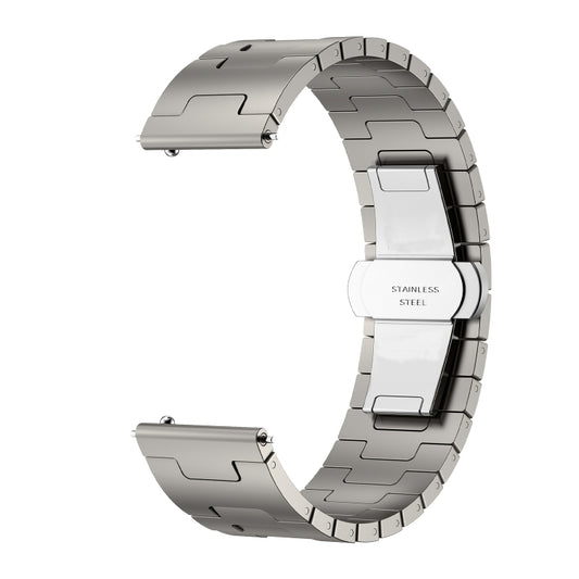 For Huawei GT4 46mm / GT5 46mm / GT5 Pro 22mm H-shaped Butterfly Buckle Stainless Steel Watch Band(Titanium Color) - 22mm Bands by buy2fix | Online Shopping UK | buy2fix