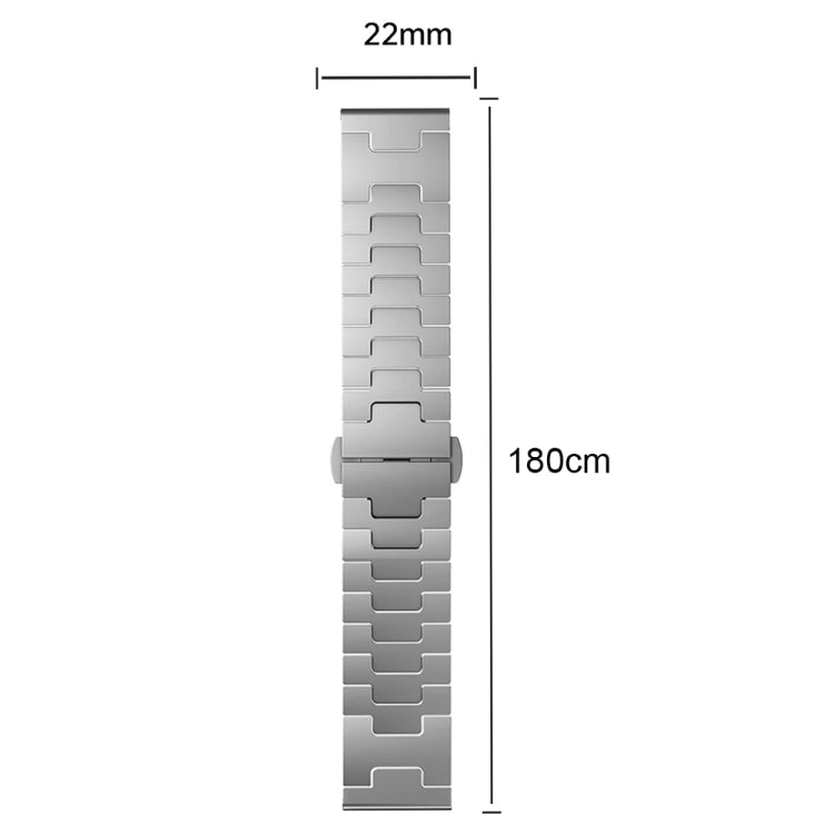 For Huawei GT4 46mm / GT5 46mm / GT5 Pro 22mm H-shaped Butterfly Buckle Stainless Steel Watch Band(Titanium Color) - 22mm Bands by buy2fix | Online Shopping UK | buy2fix