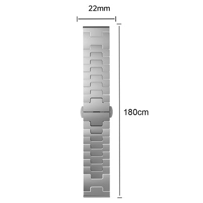 For Huawei GT4 46mm / GT5 46mm / GT5 Pro 46mm 22mm H-shaped Butterfly Buckle Stainless Steel Watch Band(Starlight) - 22mm Bands by buy2fix | Online Shopping UK | buy2fix