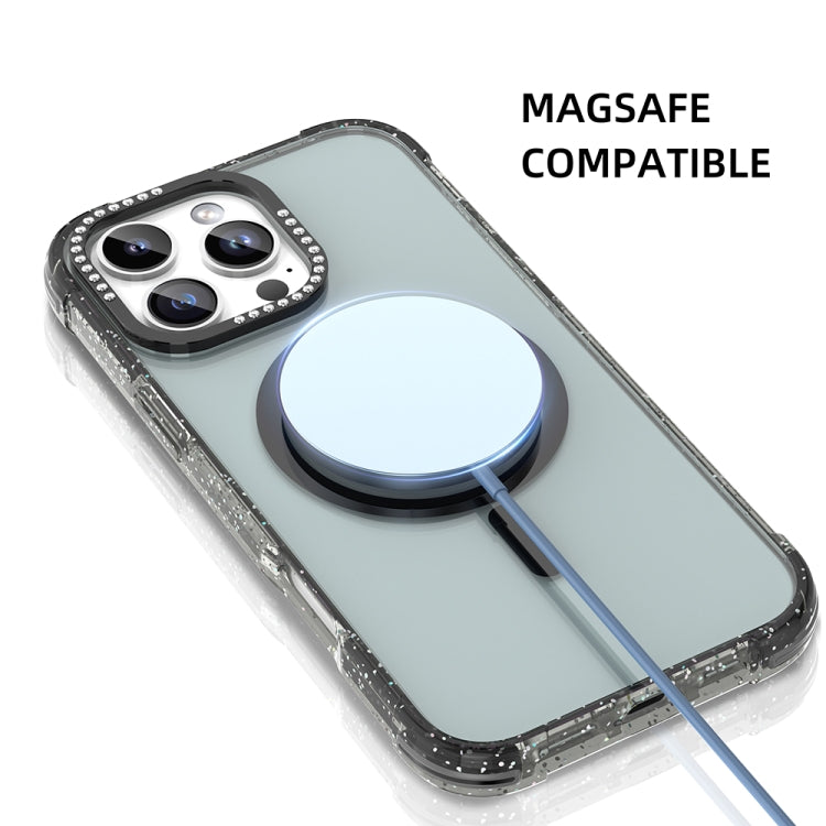 For iPhone 16 Pro Max Mutural Blink Series Glitter Edge MagSafe Magnetic Phone Case(Blue) by Mutural