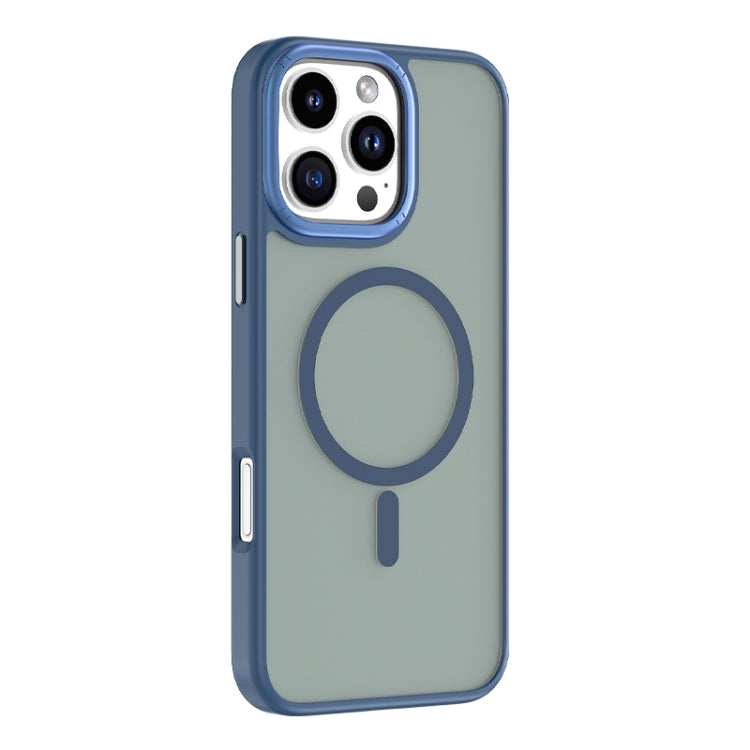 For iPhone 16 Pro Max Mutural Skin Feel Series Frosted MagSafe Magnetic Phone Case(Blue) by Mutural