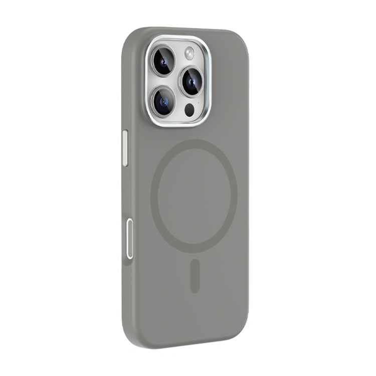For iPhone 16 Pro Max Mutural Karen Series Liquid Silicone MagSafe Magnetic Phone Case(Grey) by Mutural