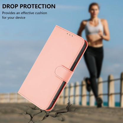 For Motorola Moto G Stylus 5G 2024 Skin Feel Solid Color Leather Phone Case with Lanyard(Pink) by buy2fix