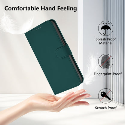 For Motorola Moto G Stylus 5G 2024 Skin Feel Solid Color Leather Phone Case with Lanyard(Dark Green) by buy2fix