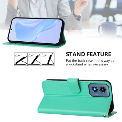 For Motorola Moto G Play 4G 2024 Global Skin Feel Solid Color Leather Phone Case with Lanyard(Green) by buy2fix
