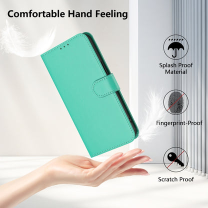 For Motorola Moto G Play 4G 2024 Global Skin Feel Solid Color Leather Phone Case with Lanyard(Green) by buy2fix