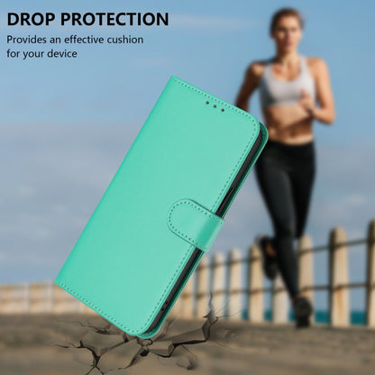 For Motorola Moto G Play 4G 2024 Global Skin Feel Solid Color Leather Phone Case with Lanyard(Green) by buy2fix