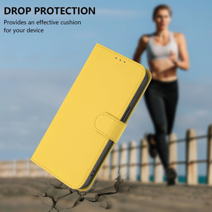 For Motorola Moto G Power 5G 2024 Skin Feel Solid Color Leather Phone Case with Lanyard(Lemon Yellow) by buy2fix