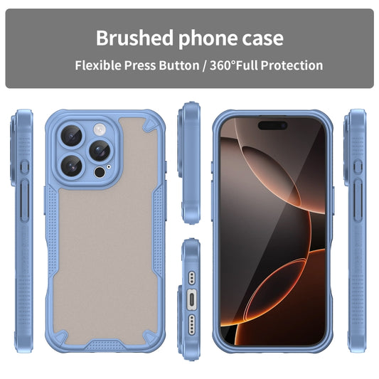 For iPhone 16 Pro Max Armor Glaze PC Hybrid TPU Phone Case(Blue) by buy2fix