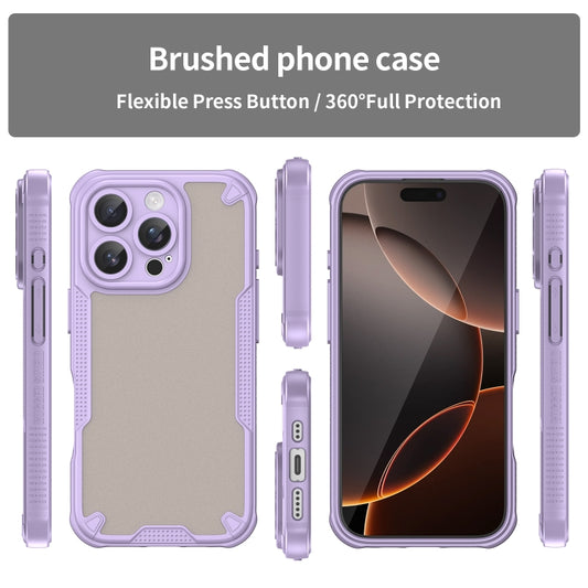 For iPhone 16 Pro Max Armor Glaze PC Hybrid TPU Phone Case(Purple) by buy2fix