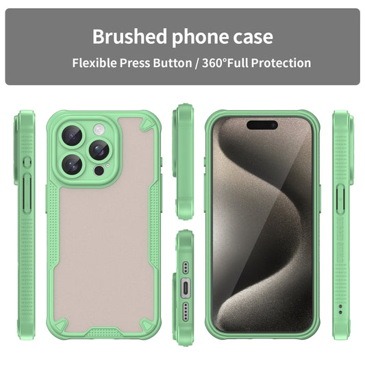 For iPhone 15 Pro Max Armor Glaze PC Hybrid TPU Phone Case(Green) by buy2fix