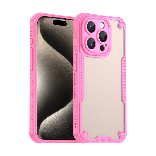 For iPhone 15 Pro Armor Glaze PC Hybrid TPU Phone Case(Pink) by buy2fix