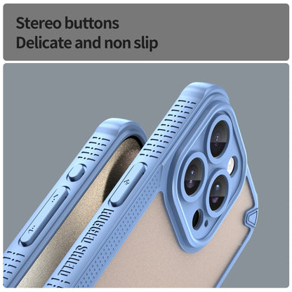For iPhone 15 Pro Armor Glaze PC Hybrid TPU Phone Case(Blue) by buy2fix