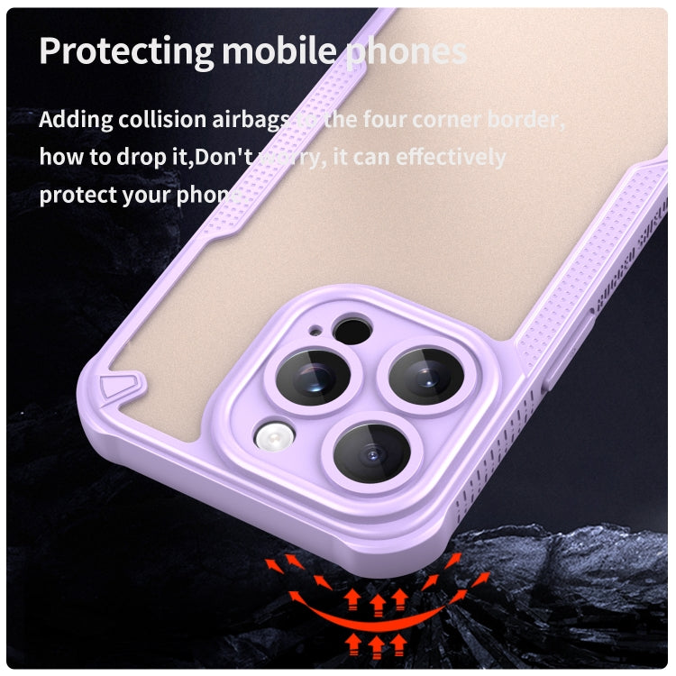 For iPhone 15 Pro Armor Glaze PC Hybrid TPU Phone Case(Purple) by buy2fix