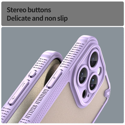 For iPhone 15 Pro Armor Glaze PC Hybrid TPU Phone Case(Purple) by buy2fix