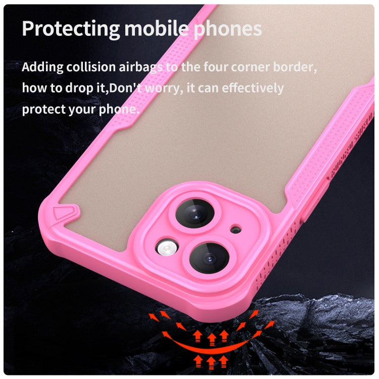 For iPhone 15 Plus Armor Glaze PC Hybrid TPU Phone Case(Pink) by buy2fix