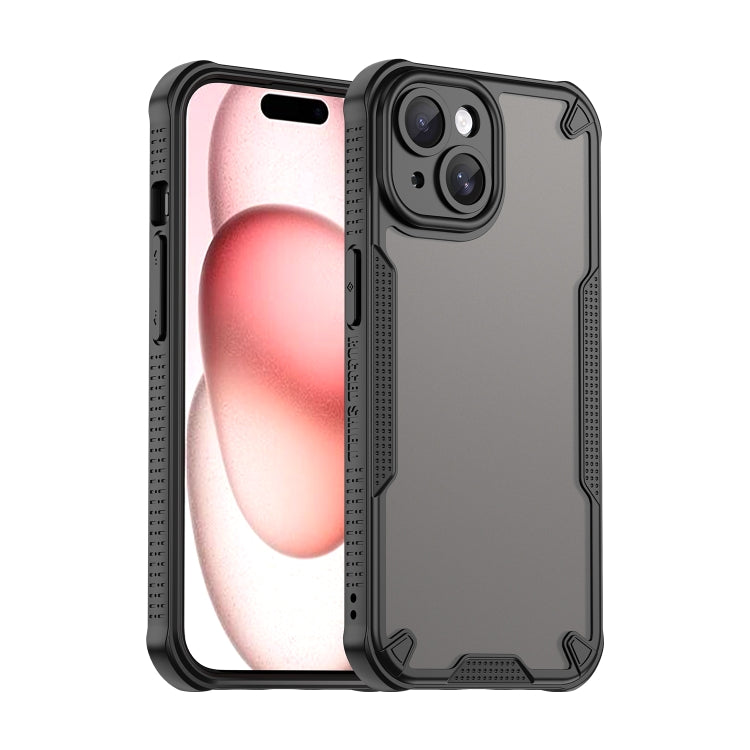 For iPhone 15 Plus Armor Glaze PC Hybrid TPU Phone Case(Black) by buy2fix