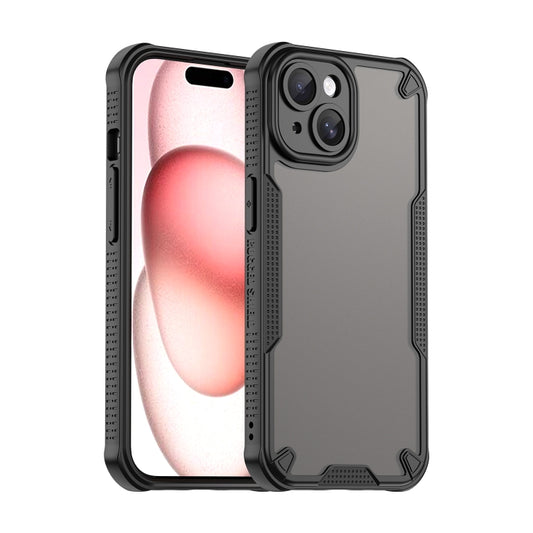 For iPhone 15 Plus Armor Glaze PC Hybrid TPU Phone Case(Black) by buy2fix