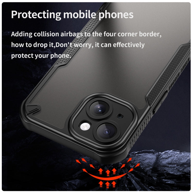 For iPhone 15 Plus Armor Glaze PC Hybrid TPU Phone Case(Black) by buy2fix