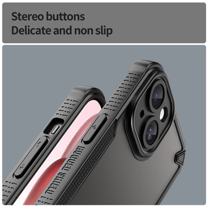 For iPhone 15 Plus Armor Glaze PC Hybrid TPU Phone Case(Black) by buy2fix