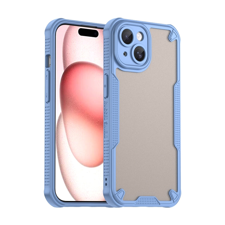For iPhone 15 Plus Armor Glaze PC Hybrid TPU Phone Case(Blue) by buy2fix