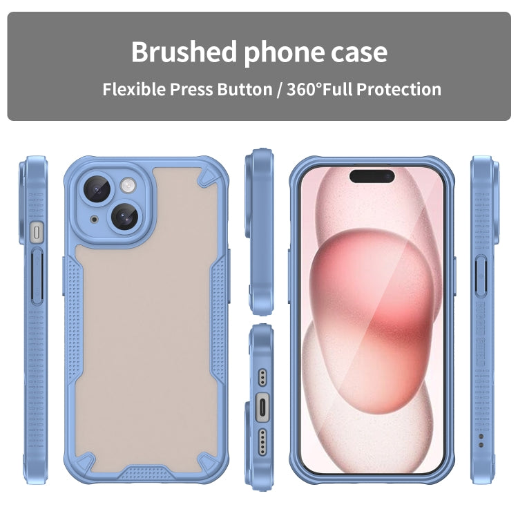 For iPhone 15 Plus Armor Glaze PC Hybrid TPU Phone Case(Blue) by buy2fix