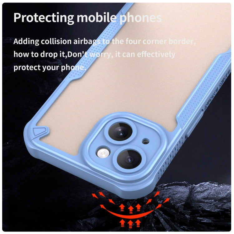 For iPhone 15 Plus Armor Glaze PC Hybrid TPU Phone Case(Blue) by buy2fix