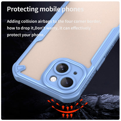 For iPhone 15 Plus Armor Glaze PC Hybrid TPU Phone Case(Blue) by buy2fix