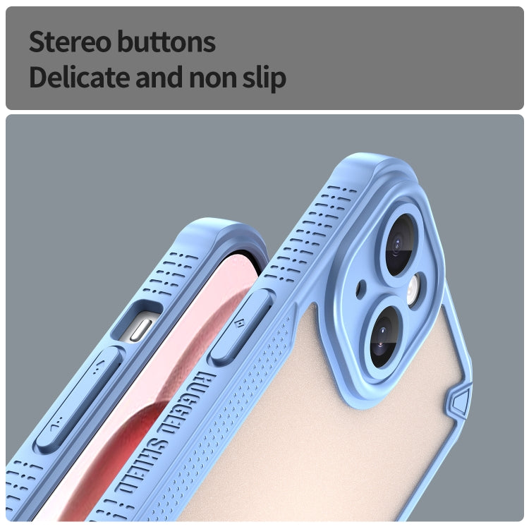 For iPhone 15 Plus Armor Glaze PC Hybrid TPU Phone Case(Blue) by buy2fix