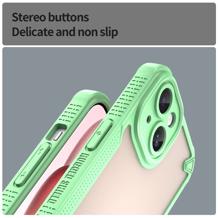 For iPhone 15 Plus Armor Glaze PC Hybrid TPU Phone Case(Green) by buy2fix