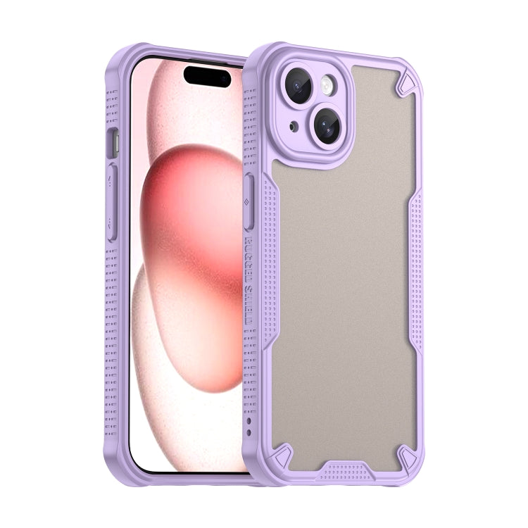 For iPhone 15 Plus Armor Glaze PC Hybrid TPU Phone Case(Purple) by buy2fix